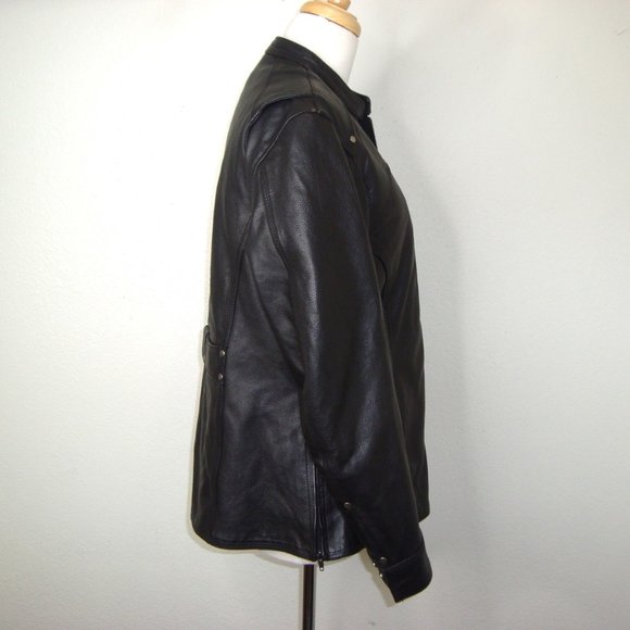 NEW FIRST Mfg. Co. Leather Gear Black Jacket w/Removable Quilted Liner Size L - Picture 5 of 16